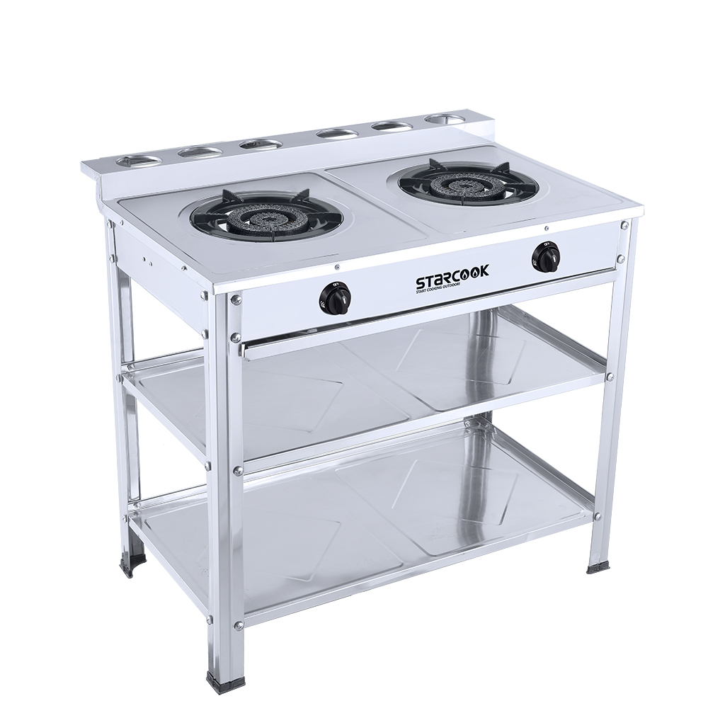 Stand Gas Cooker Stainless Steel Gas Stove 2 burner
