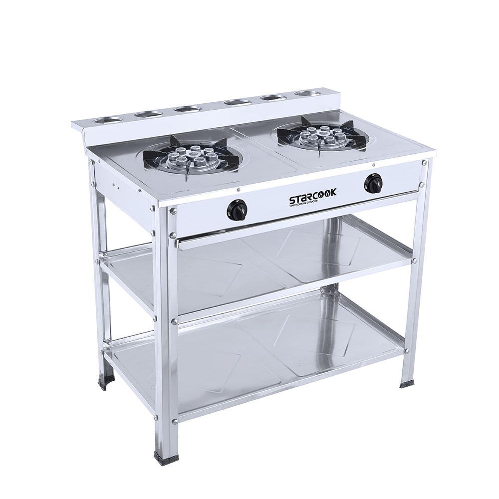 Stand Gas Cooker Stainless Steel Gas Stove 2 burner